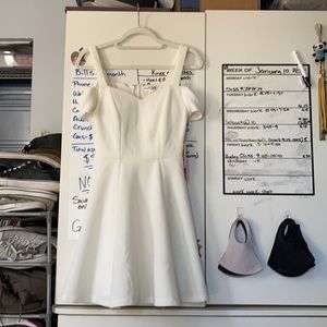 Emerald Sundae ivory off the shoulder dress